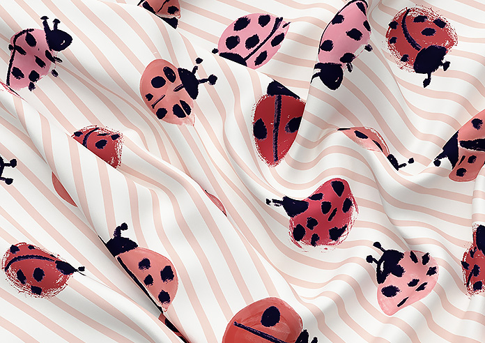 Wee Blue Bell Little Ladybirds, Poppy - Twist&Fit Roman Blind - Image 4